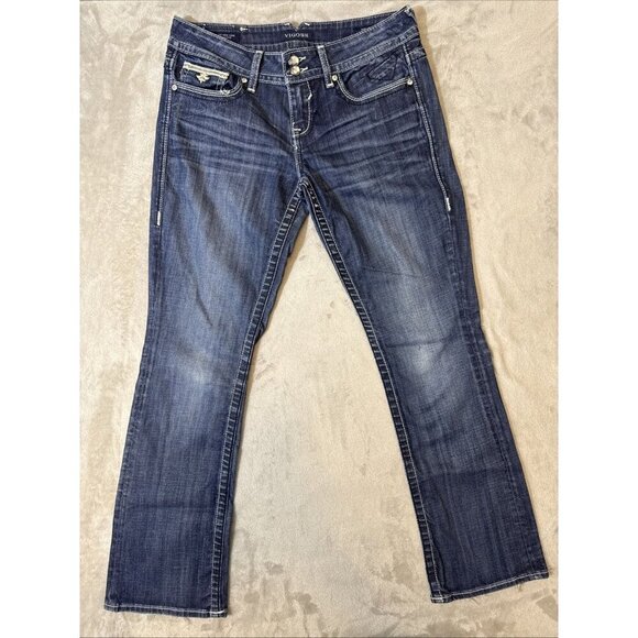Women’s Vigoss Denim Jeans New York Slim Boot Rhinestones Size 9/10 - Picture 2 of 12